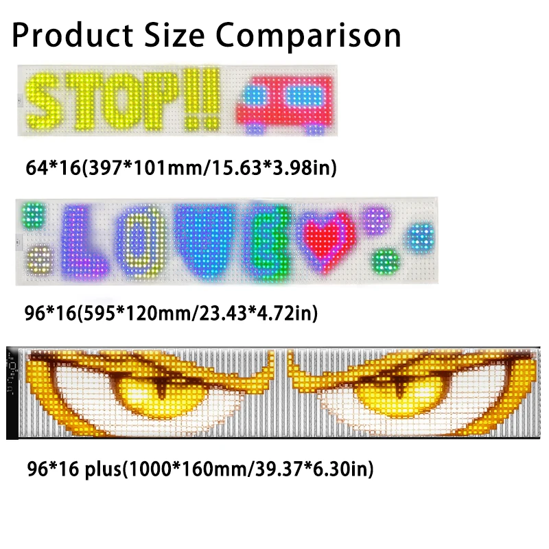 LED Matrix Pixel Panel Transparent Soft Screen AI Voice & Remote USB 5V Bluetooth App Programmable DIY Animation Scrolling Sign