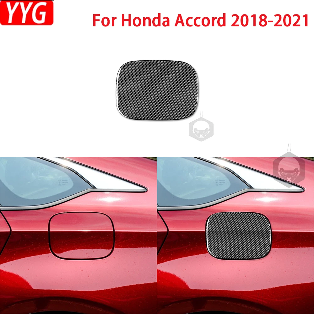 

For Honda Accord 2018-2021 Carbon Fiber Exterior Fuel Tank Cap Panel Cover Car Interior Decoration Accessories Sticker