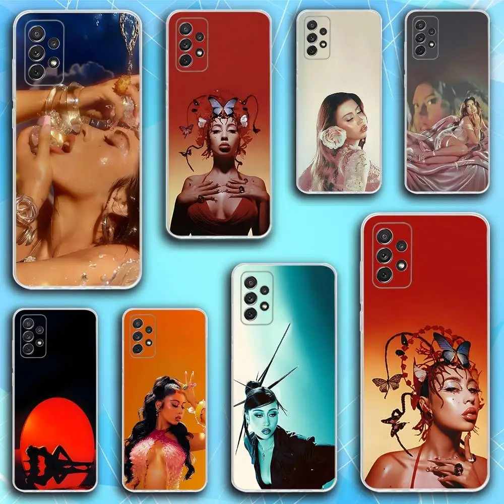 

k-Kali Singer U-Uchis Phone Case For Samsung S30,23,21,22,20, FE lite,S10,9,8,7 PIus Note20ultra Soft Transparent