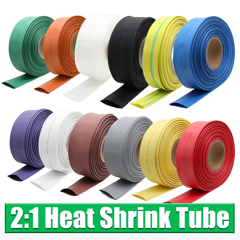 1/2/5M 2:1 Heat shrinking Tubeing Dia 50 60 70 80mm 2:1 Shrinkable Insulation Cable Protector Shrink Wrap Wire Sleeving Tube