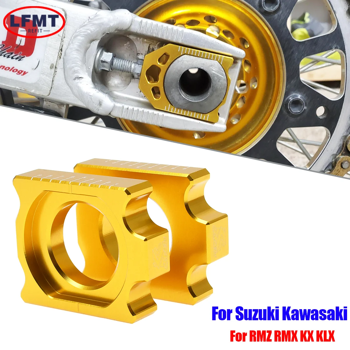 Für Suzuki Motocross CNC Hinterachsblock Kettenspanner RMZ250 RMZ450 RM Z 250 450 RMX450Z RMX 450Z 2004-2015 2016 2017 2018