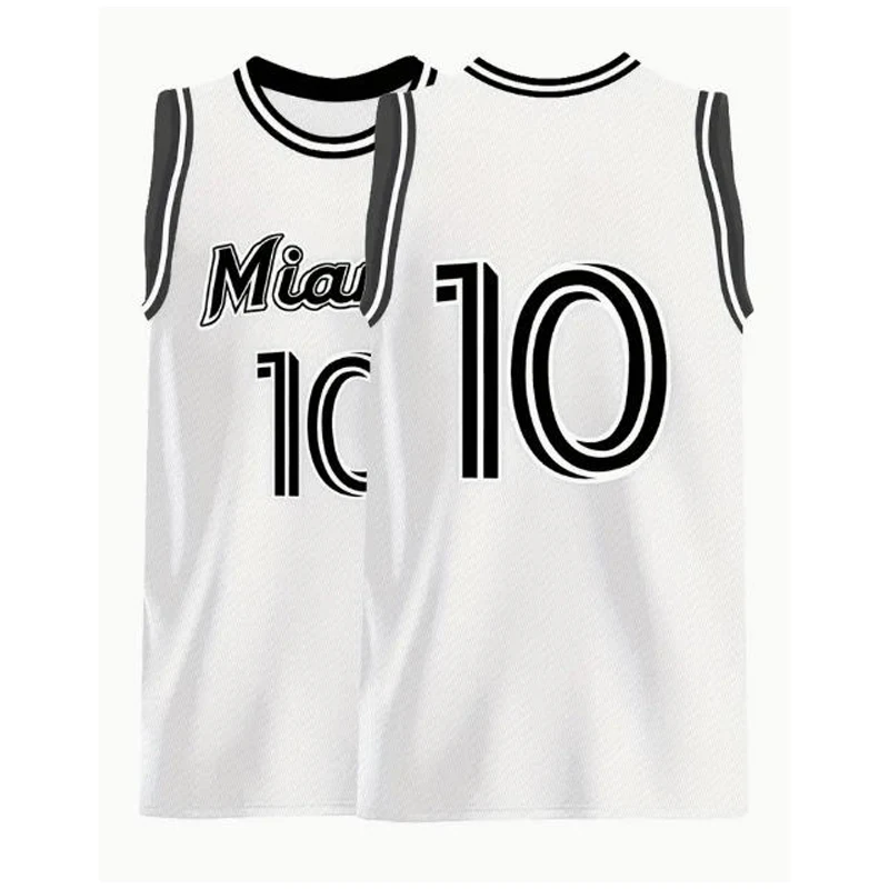 جيرسي كرة السلة، Miami 10، قميص رياضي من البوليستر، مناسب للتدريب والارتداء الكاجوال، سترة مريحة لجميع المواسم. #1