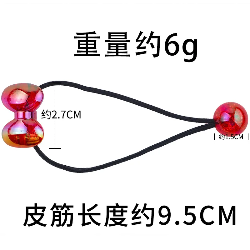 컬러풀 보우 볼 탄성 헤어 밴드, 투명 아크릴 나비 매듭 헤어 타이, 소녀 껌 사랑스러운 아이 포니테일 홀더 로프, 로트당 2 개