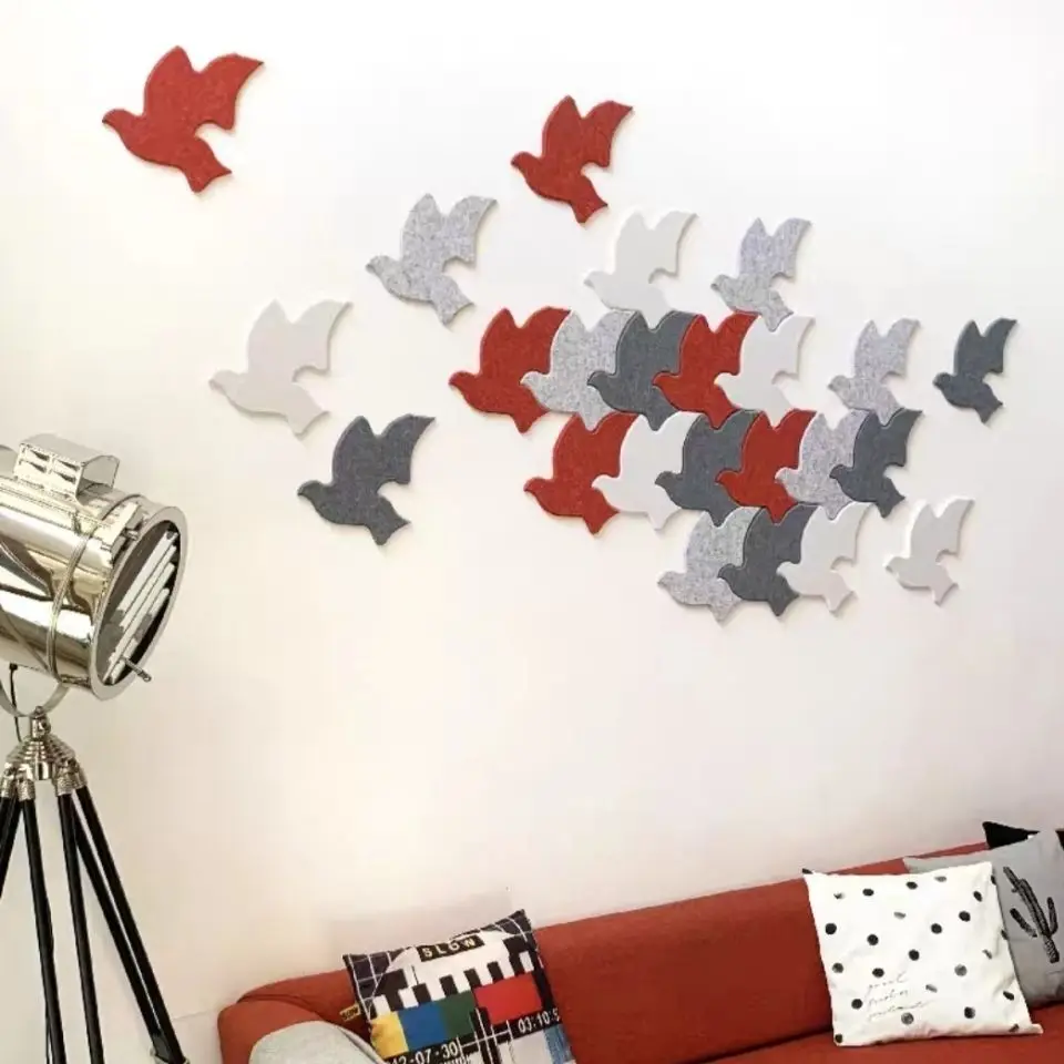 3D Wall Sticker Decor Felt Board Flying Bird Living Room TV Sofa Background Home Decoration Office Shool Cultural Photos Display