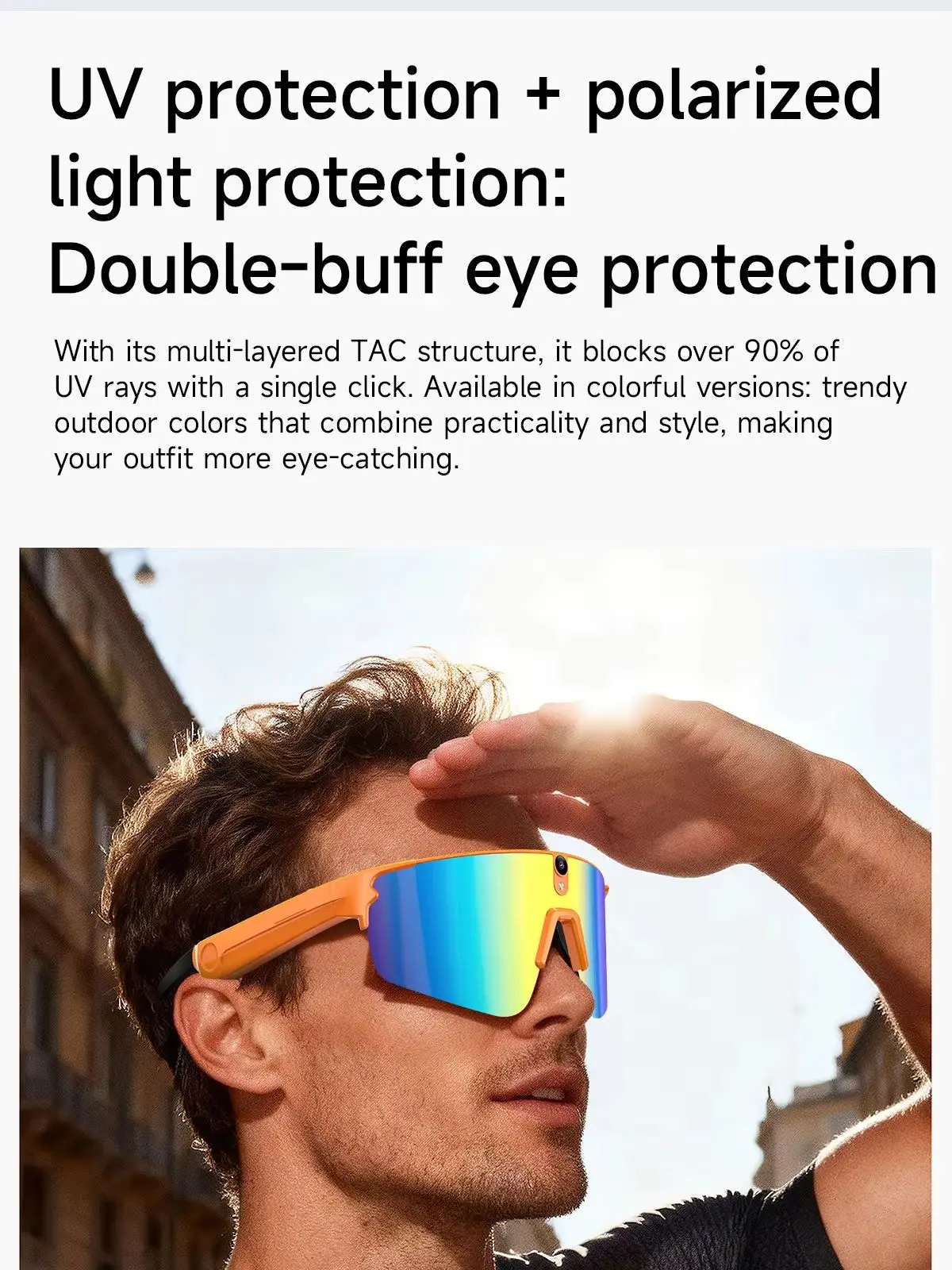 L805 AI Smart Glasses With 800W Camera HD Anti-Shake Bicycle Riding Shooting Glasses Music Audio Call Remote Headset Sunglasses view 4