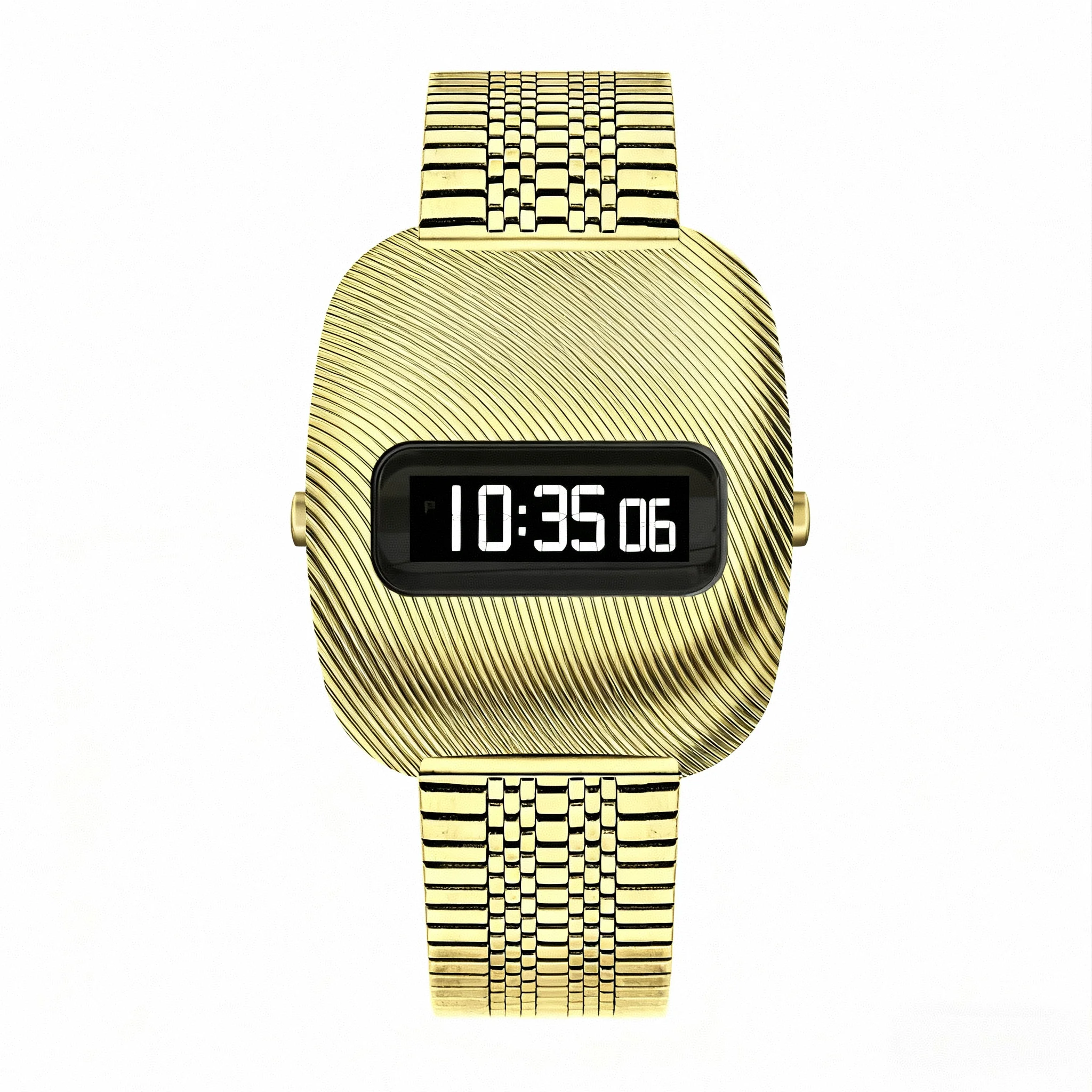 BENLY WATCH "Ripple Time" خمر 1970s ريترو مستقبلية نمط موضة Lcd إلكترونيات ساعات للرجل الساعات الرقمية #1