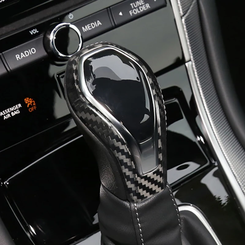 

Car Gear Head Cover Sticker Real Carbon Fiber Decoration Decals For INFINITI Q50 Q60 QX60 QX80 Interior Accessories