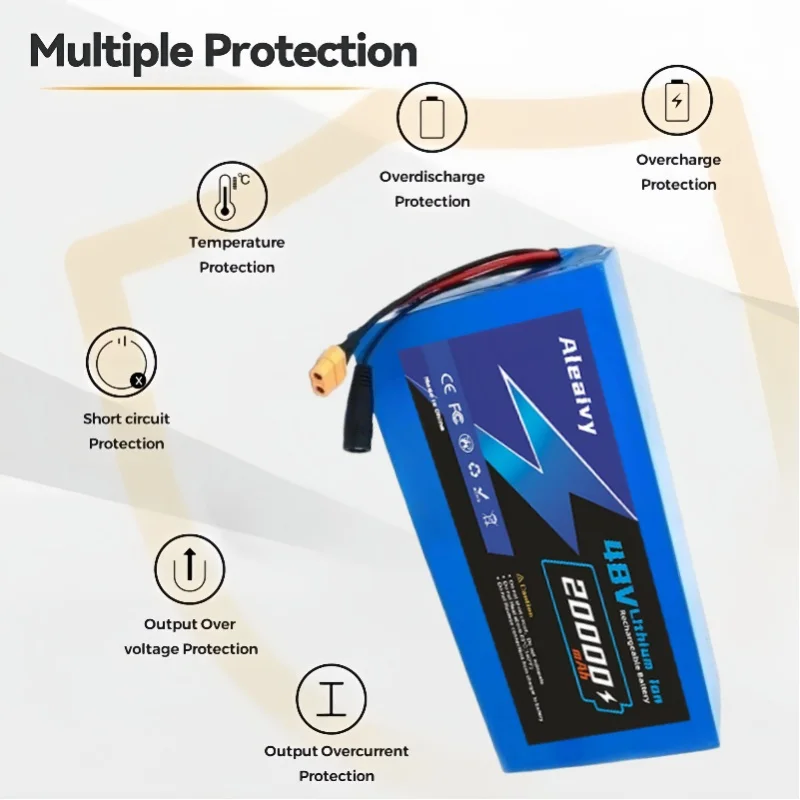 100%New Original 48V 20Ah 13s6p Lithium Battery Pack 48v 20000mAh 1000W Citycoco Motorized  Scooter Batteries Built in 50A BMS