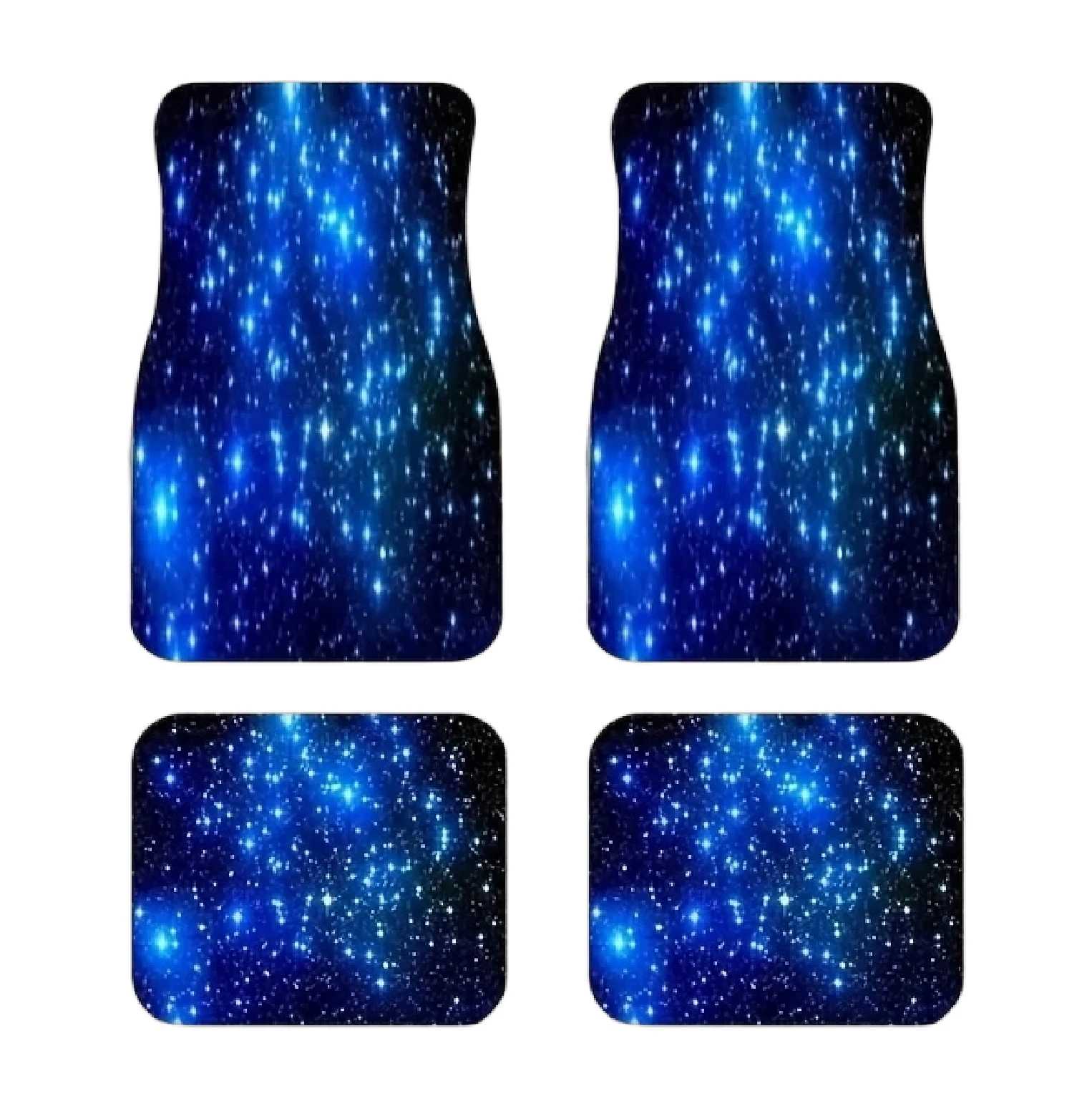

4-Pack Blue Star Car Floor Mats - Durable Polyester, Universal Fit, All Vehicle Compatible, Perfect Gift for Auto Interior