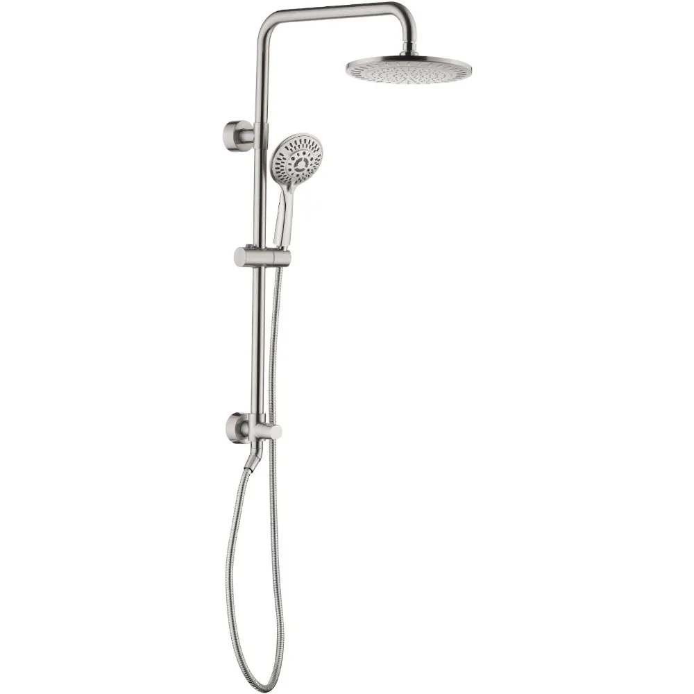 

Adjustable Height Shower System with 9 Inch Rain Shower Head and Handheld