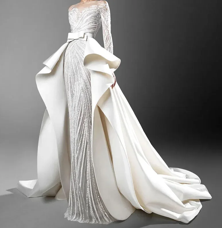 Jupe de mariage détachable en Satin blanc ivoire, jupon de robe personnalisé amovible pour fête, taille personnalisée