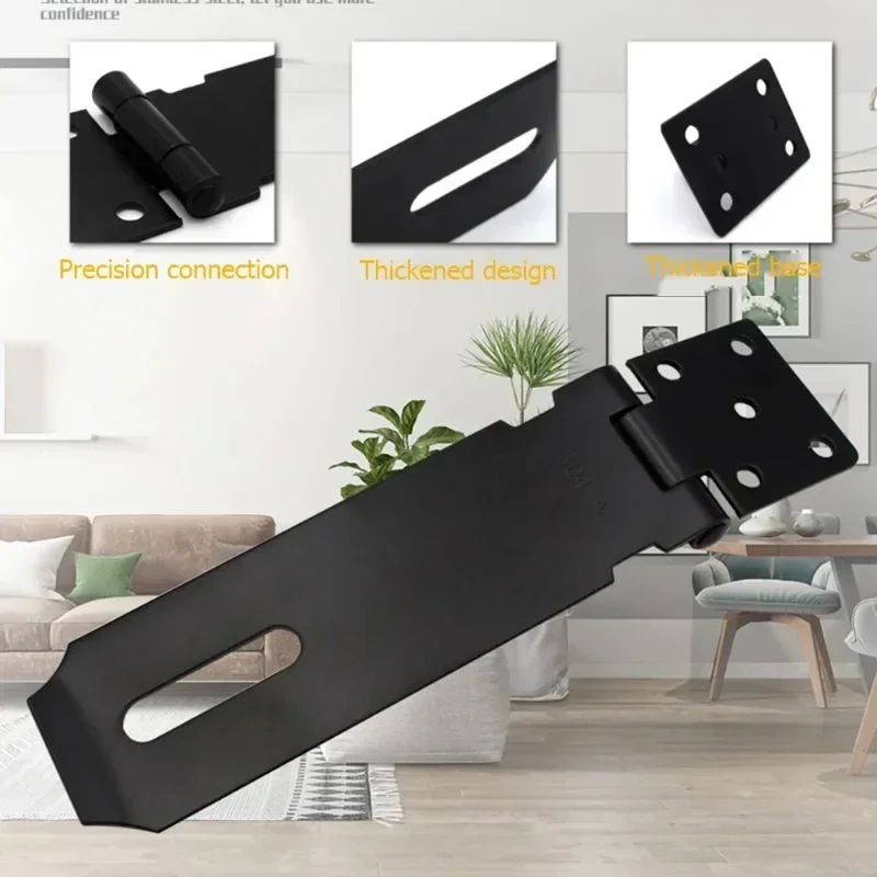 Lock Plate Stainless Steel Home Door Cabinet Drawer Locks Anti-Theft Hasp Latch for Padlock Anti Corrosion Window Room Security