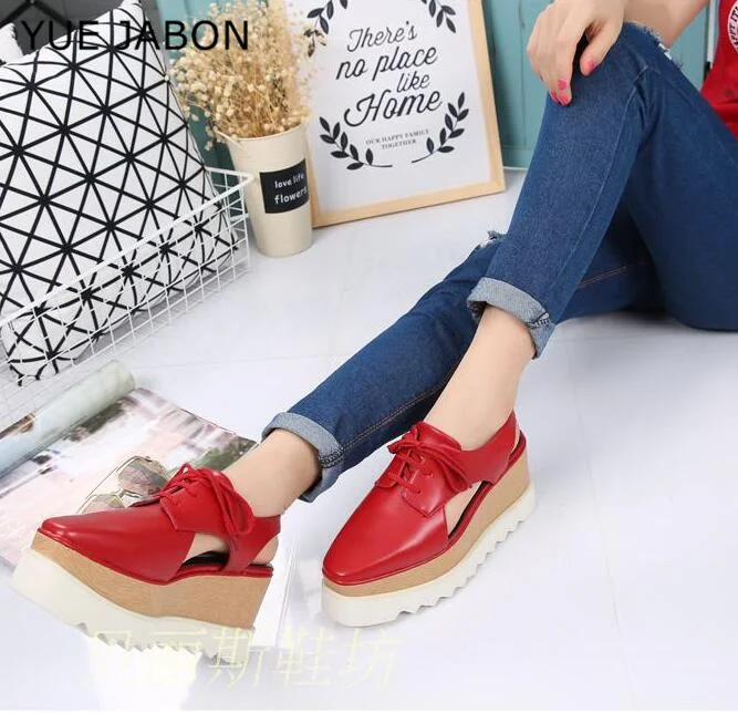 Woman Stars Shoes Women Square Toe Lace-up Thick Bottom Platform Wedge Shoes, Height increasing star shoes Cut-out sandals 2024