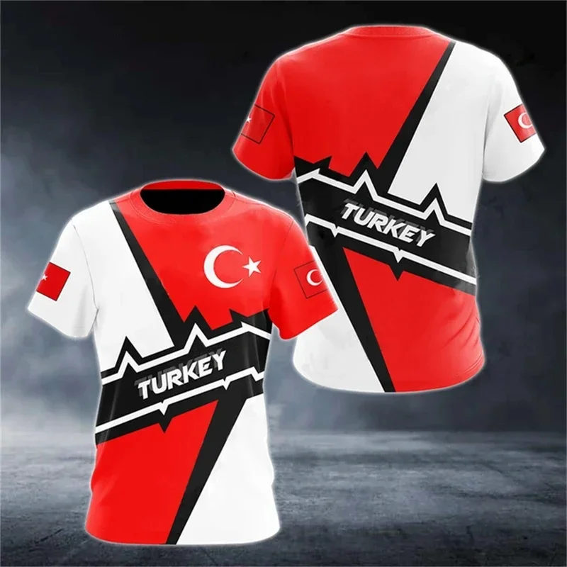 1 Piece Custom Your Picture Turkish Flag Camouflage 3D Print Summer Men/Women Round Neck T-Shirt Casual Short Sleeve Oversized P