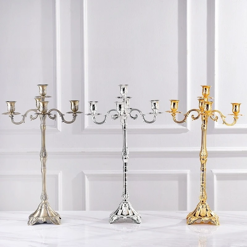

65Cm Nordic style retro 3 heads 5 heads candle holder hotel clubhouse wedding floor candle holder photography props candle holde