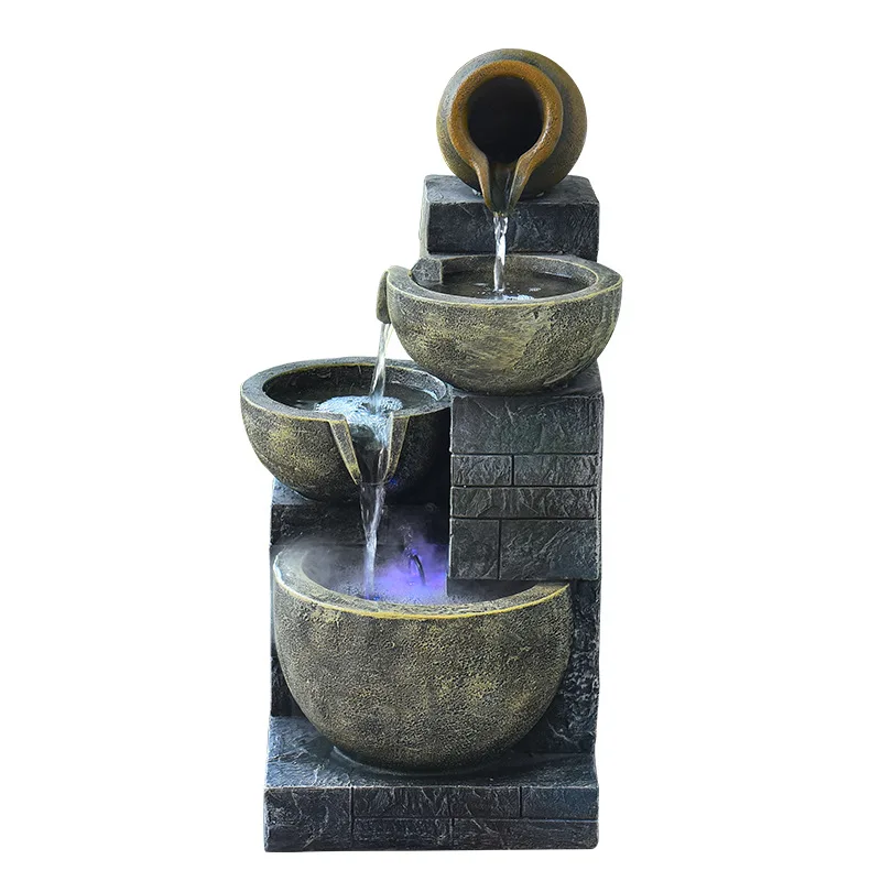 water feature, courtyard decorative ornament, crystal ball, fortune-attracting fountain, vintage flowing water circulation
