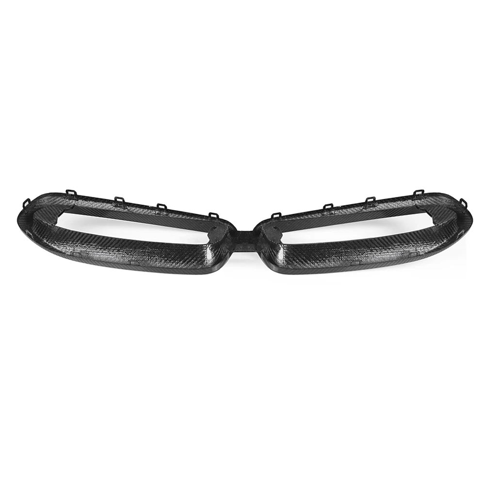Grade de radiador para capô de carro, fibra de carbono seca real, para bmw série 2 g42 2022-in, preto brilhante, substituição, amortecedor dianteiro