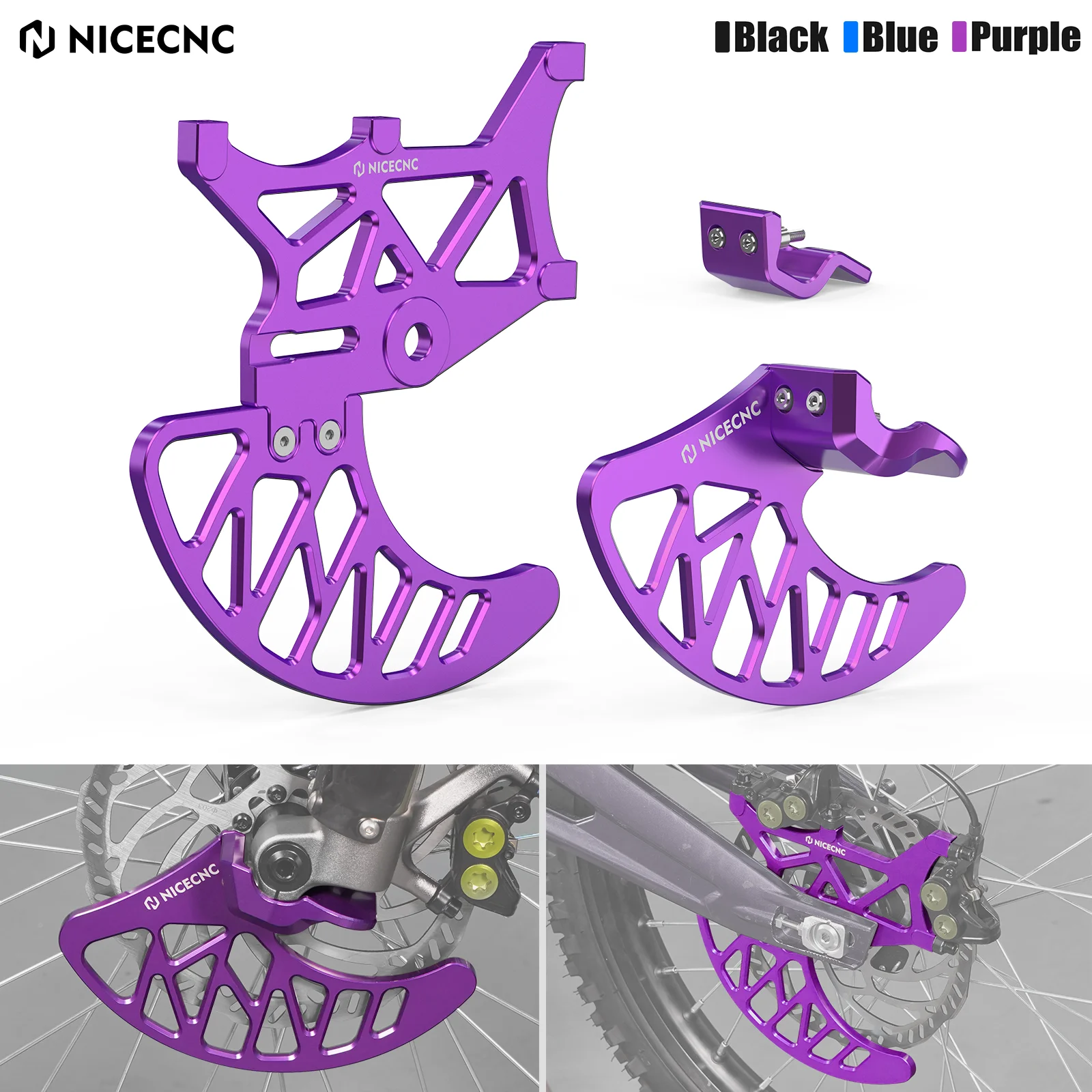 For Surron Light Bee X S L1E Segway X160 X260 NICECNC Front Rear Brake Disc Guard Fork Leg Cover Rear Sprocket Caliper Guard Kit