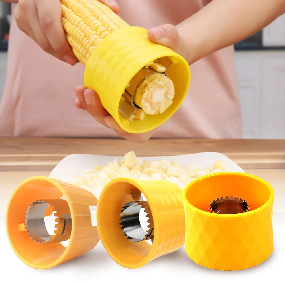 Kitchen Gadget Fast Corn Cob Separator Portable Corn Peeler Fruit Vegetable Tool Stainless Steel Corn Cob Stripper Remove Cutter