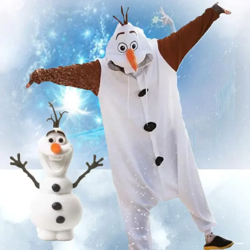 Pijama de muñeco de nieve de Frozen Olaf, disfraz de Cosplay de personaje de dibujos animados de Anime de Disney para adultos y niños, mono, vestido de fiesta, ropa de dormir, regalo