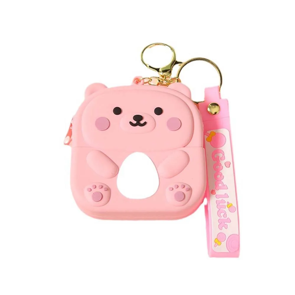 Bag Pendant Silicone Coin Purse Korean Style Waterproof Cartoon Silicone Keychain Bear Animal Silicone Cartoon Wallet Travel