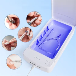 UV Nail Tools Sterilizer Disinfection Box LED Tray Box Multi-function Sterilization Aromatherapy Device for Manicure Tools