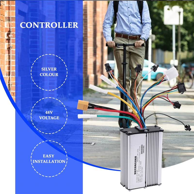 

A64T-48V 20A из алюминиевого сплава, контроллер двигателя электрического скутера, запасные аксессуары для скутера, детали для 10-дюймового Kugoo M4