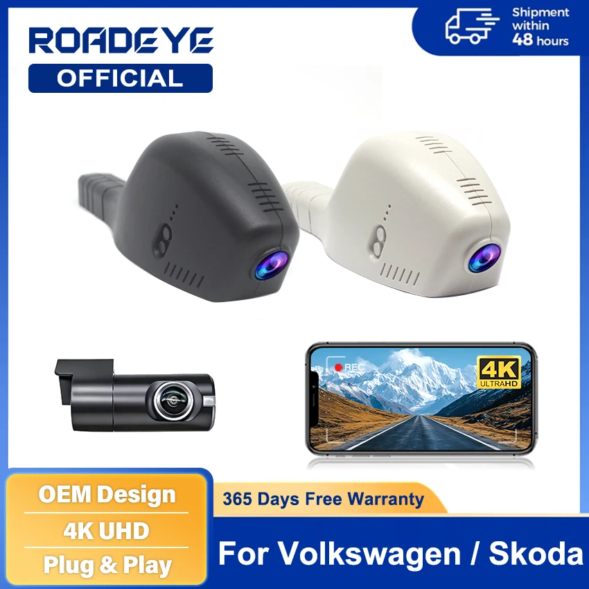 4K Plug and Play Dash Cam Car DVR Camera For Volkswagen VW Passat B8,Tiguan MK2,CC,Golf,Multivan T6,Touran, For Skoda Octavia
