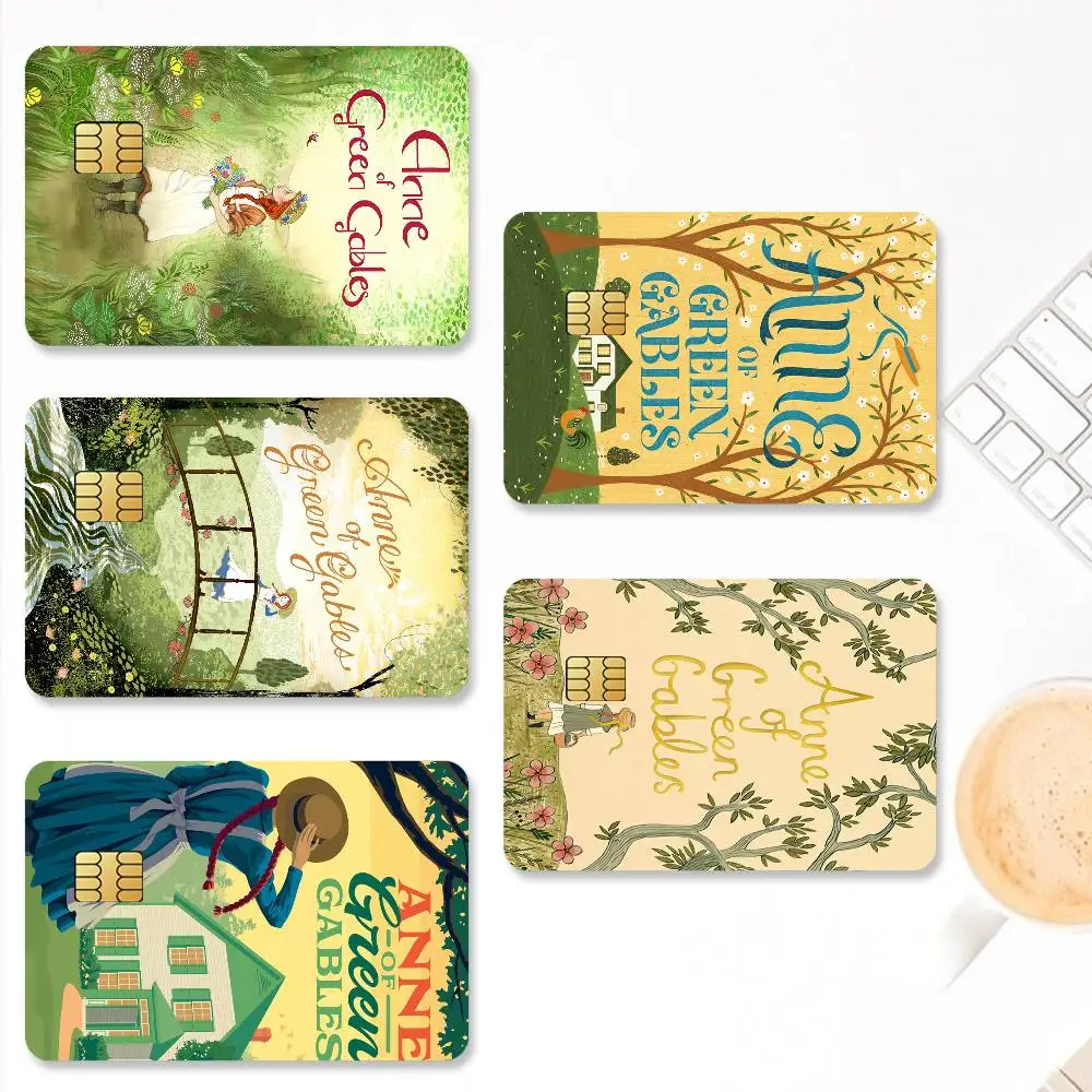 ملصقات بطاقات الائتمان من Book Anne of Green Gables لحماية ديكور الخصم البنك 4 قطع مضادة للخدش ومقاومة للماء #1