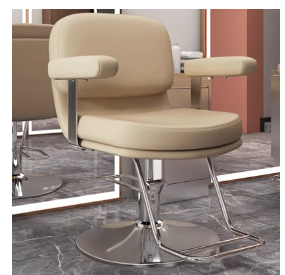 High-end barbershop chair hair salon special rotating lift hair cutting chair Light luxury hair salon ironing seat