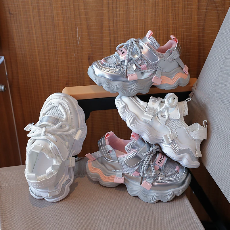 

Детские повседневные кроссовки для девочек, весна 2026, новая модная коллекция в корейском стиле, с мягкой нескользящей подошвой, универсальные, для улицы, трендовые