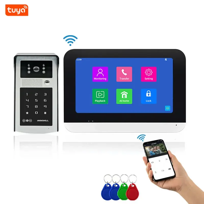 

1080P IP with Wired Bell Intercom Waterproof Visiophone Interphone Video Door Phone Doorbell Intercom System