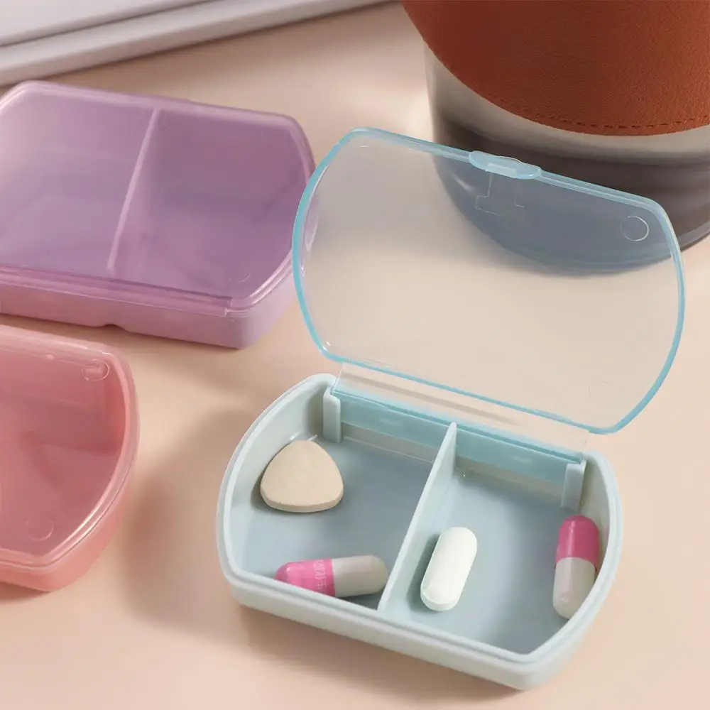 Dispenser Case Moisture-Proof Portable Medicine Box Storage Box 2 Grids Pills Case Sealed Dustproof Pill Organizer Travel