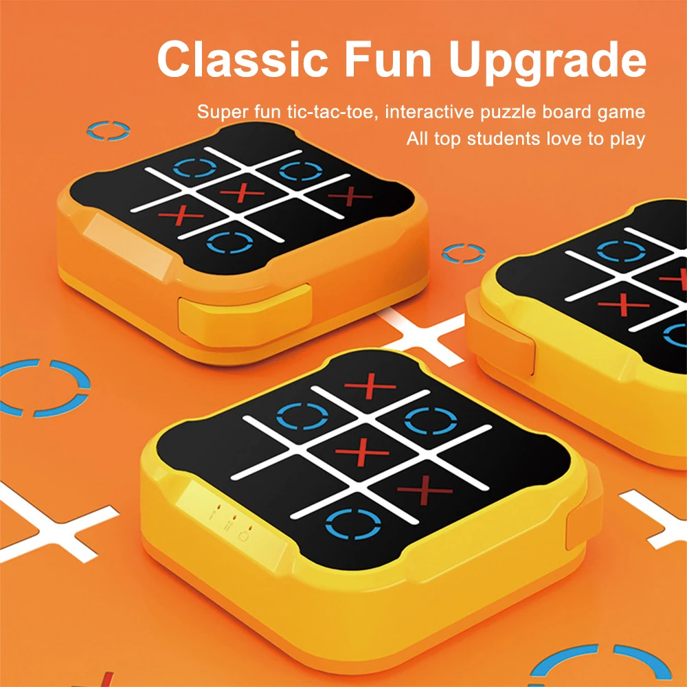 Tic Tac Toe Game Children Electronic Toys Noughts and Crosses Game Memory Training Infinite Portable Travel Games for Kids Adult