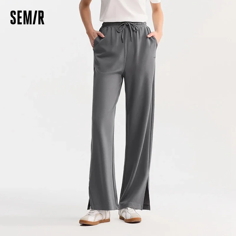 Semir Casual Trousers Women Open Drape Trousers Lazy Wind Fashion Summer Cover Meat Thin Letters Wide-Legged Trousers Versatile