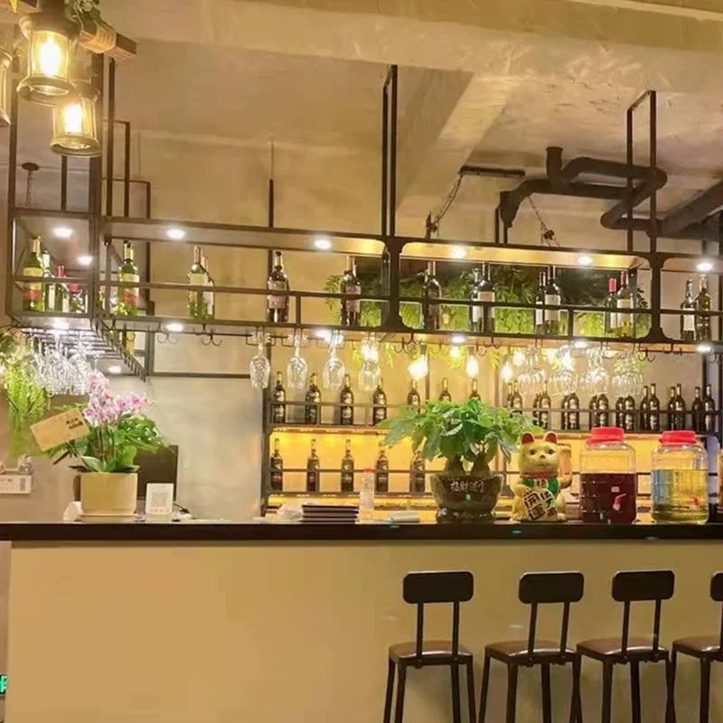 

Bottle Storage Drinks Cabinet Modern Nightclub Bar Furniture Luxury Restaurant Home Mini Showcase Wine Holder Wall Club Cellar
