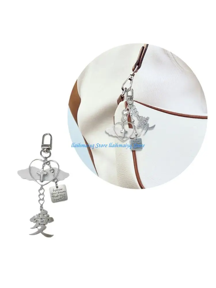 573B Trendy Crosses and Bowknot Keychain Charm for Personalize Fashion Accessories