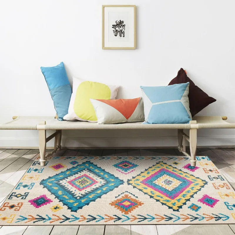 Casual Boho Multi-colored Geometric Ethnic Style Bedroom Kitchen Living Room Floor Mat Rug Bedroom Decoration 200X300CM