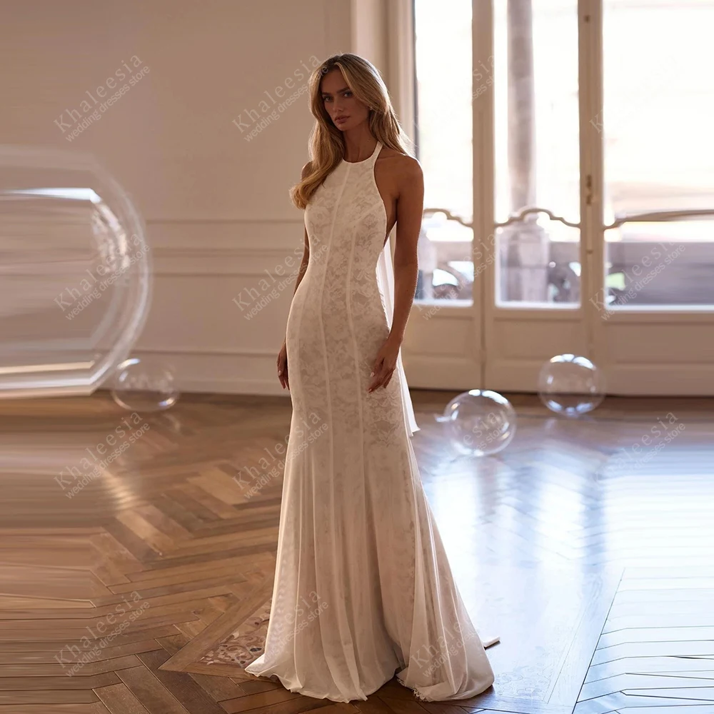 Vestidos de casamento vintage requintados vestidos de noiva rendas em camadas roupões sem mangas halter pescoço glamouroso vestidos de novia personalizado