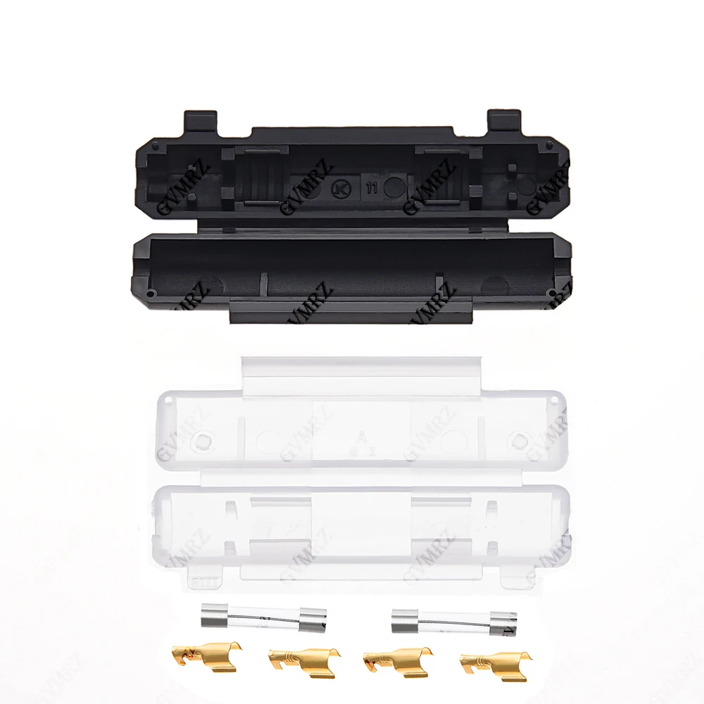 5Set 250V 0.25A 0.5A 4-30A 6*30MM Fuse Socket Flip With 6X30MM Glass Fuse Holder shell Black/White Flip Type 1A 1.5A 2A 3A 3.15A