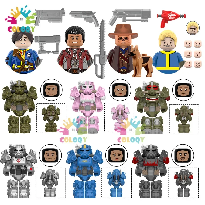 Kids Toys  BoS Game T60 Power Armor Building Blocks Iron Armor Soldiers Mini Action Figures Toys For Kids Christmas Gifts