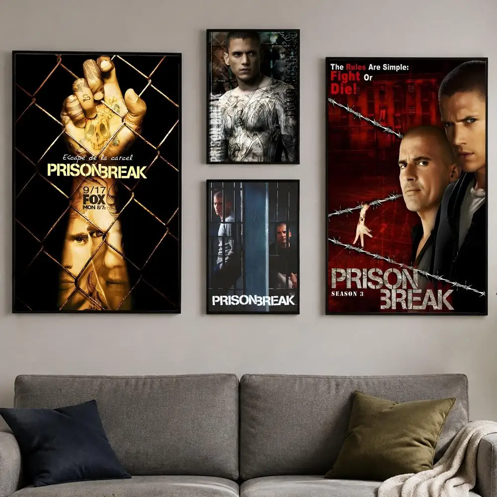 Crime Series Prison Break Poster PP Self-Adhesive Bedroom Gaming Cafe/Bar Vintage Aesthetic Decor Ideal Gift