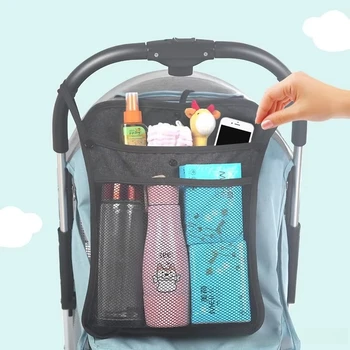 1pc Baby Stroller Hanging Bag Storage Double Layer Thickened Children's Stroller Bag…