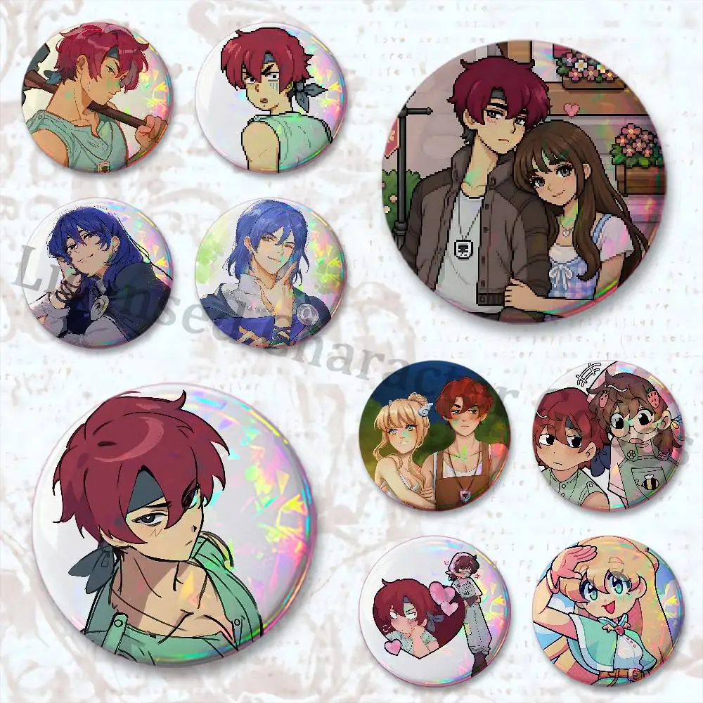 F-Fields Of M-Mistria March C-Celine HD Print Badges Pretty Round Display Brooches IP merchandise 32mm 58mm 75mm 44mm 25mm