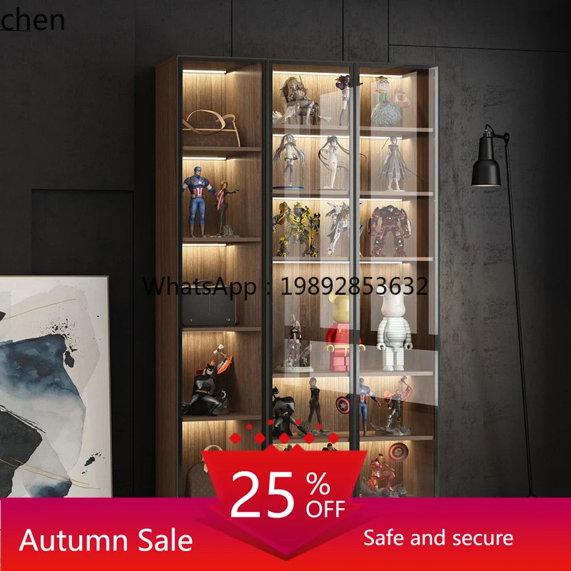 

Modern Light Luxury Display Glass Door Showcase Lego Model Showcase Floor-to-ceiling large cabinet