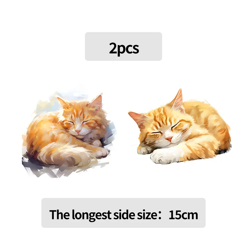 Iron on patches pictures of cats and dogs sleeping styles heat transfer stickers wear-resistant and washable stickers 2 pieces