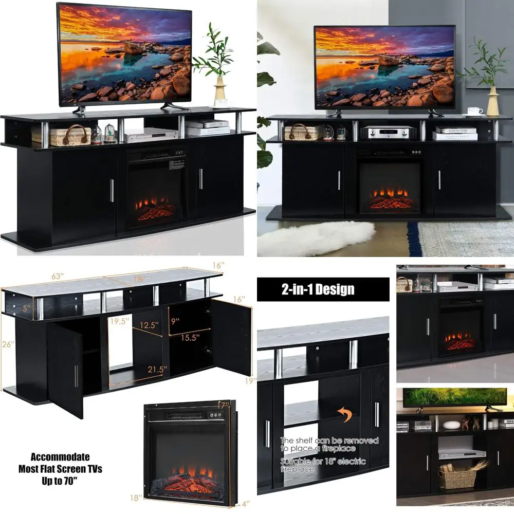 

Современный развлекательный центр с каменом мощностью 1400 Вт для телевизоров до 70 лет, медиаконсольный столик для гостиной