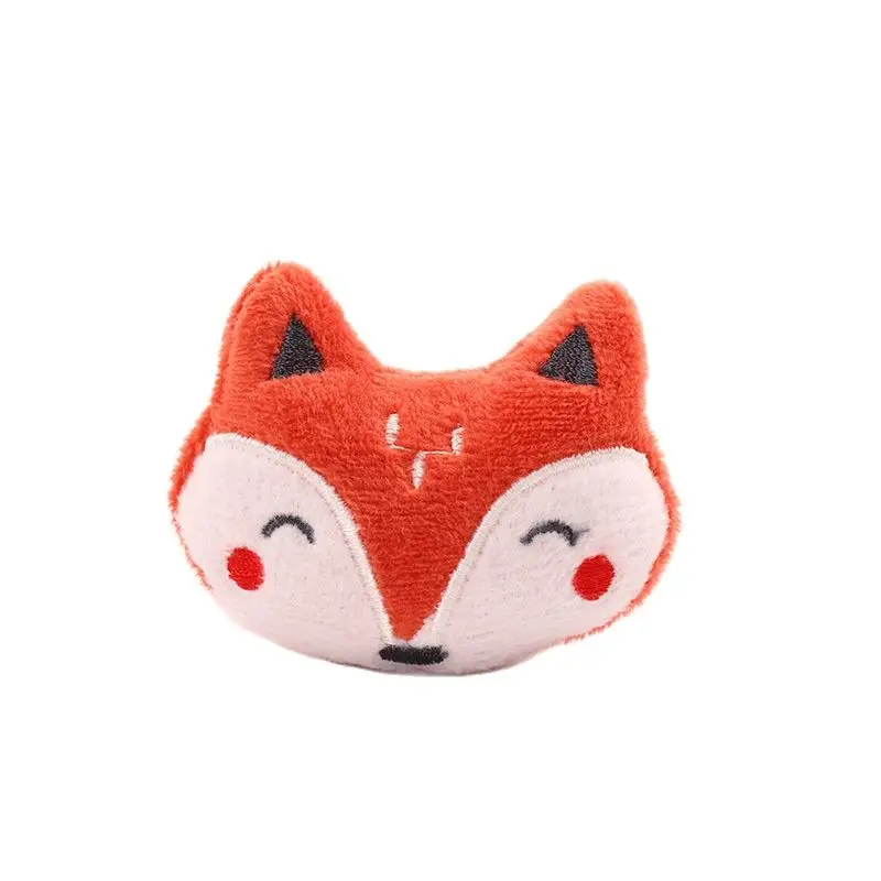 10Pcs/lot 5.2*6.2cm Cartoon Plush Fabric Red Fox Patches DIY Cotton-filled Plush Accessories Headwear Clothing Decoratives