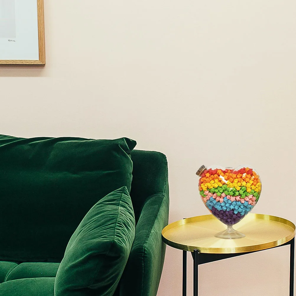 

Heart Design Glass Candy Cork Stopper Snack Storage Container Kitchen Supplies Home Decoration Dry Food Household Cereal