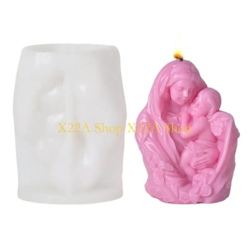 Unique High Temperature Resistant Silicone Mold Mother with Child Pattern 3D Figure Statue Making Moulds for Candle Soap